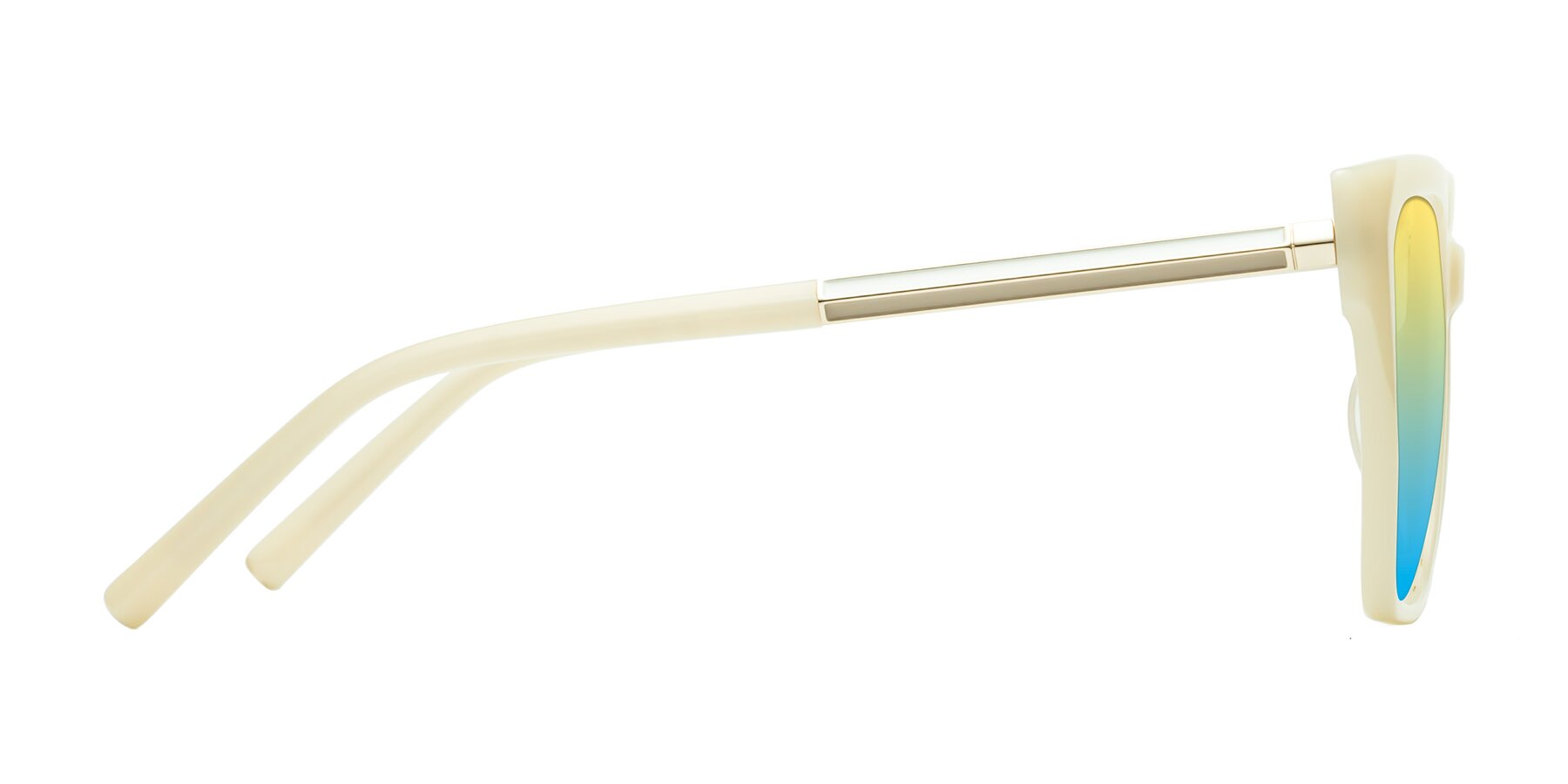 Side of Swartz in Ivory with Yellow / Blue Gradient Lenses