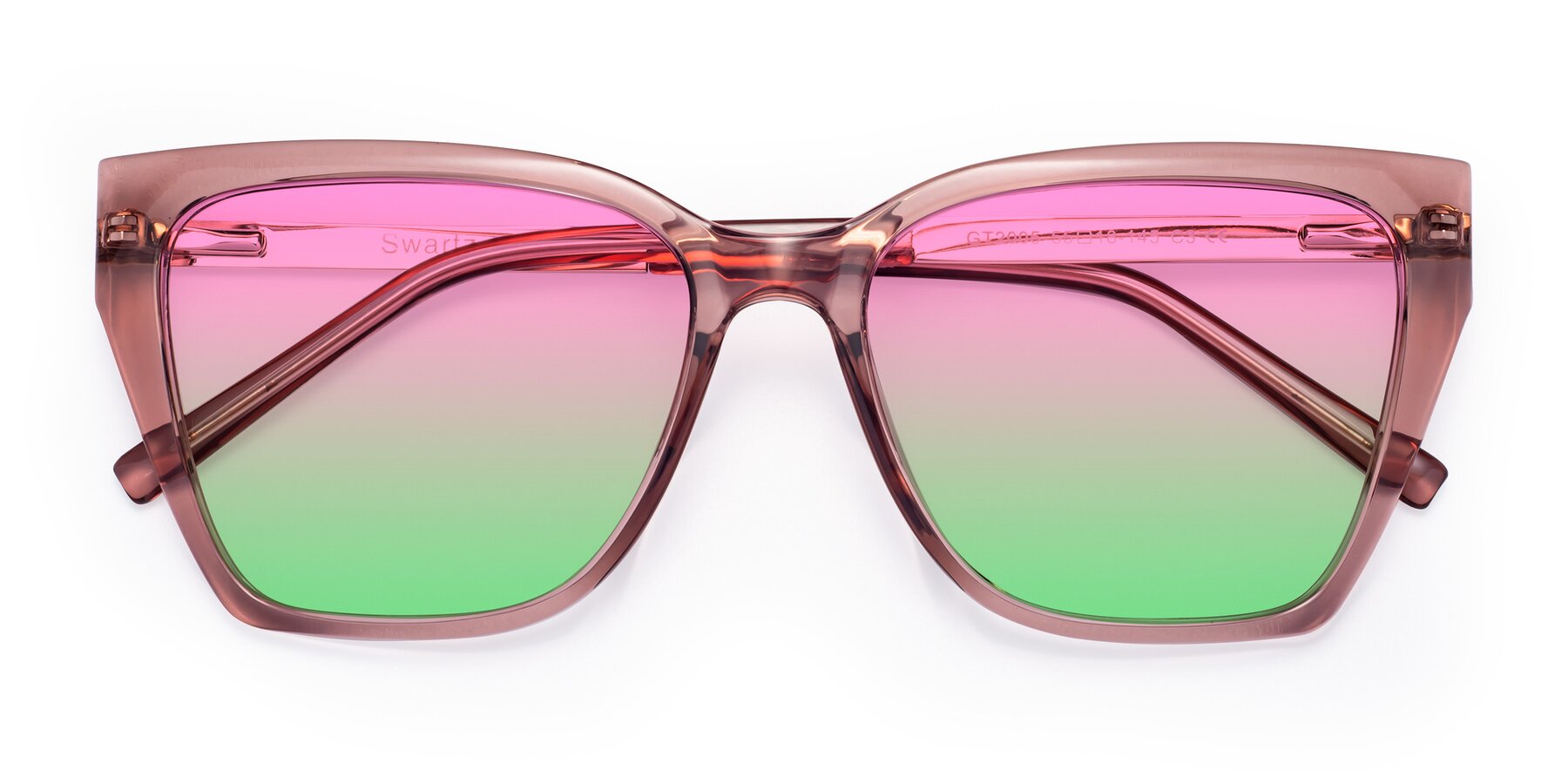 Folded Front of Swartz in Grape with Pink / Green Gradient Lenses