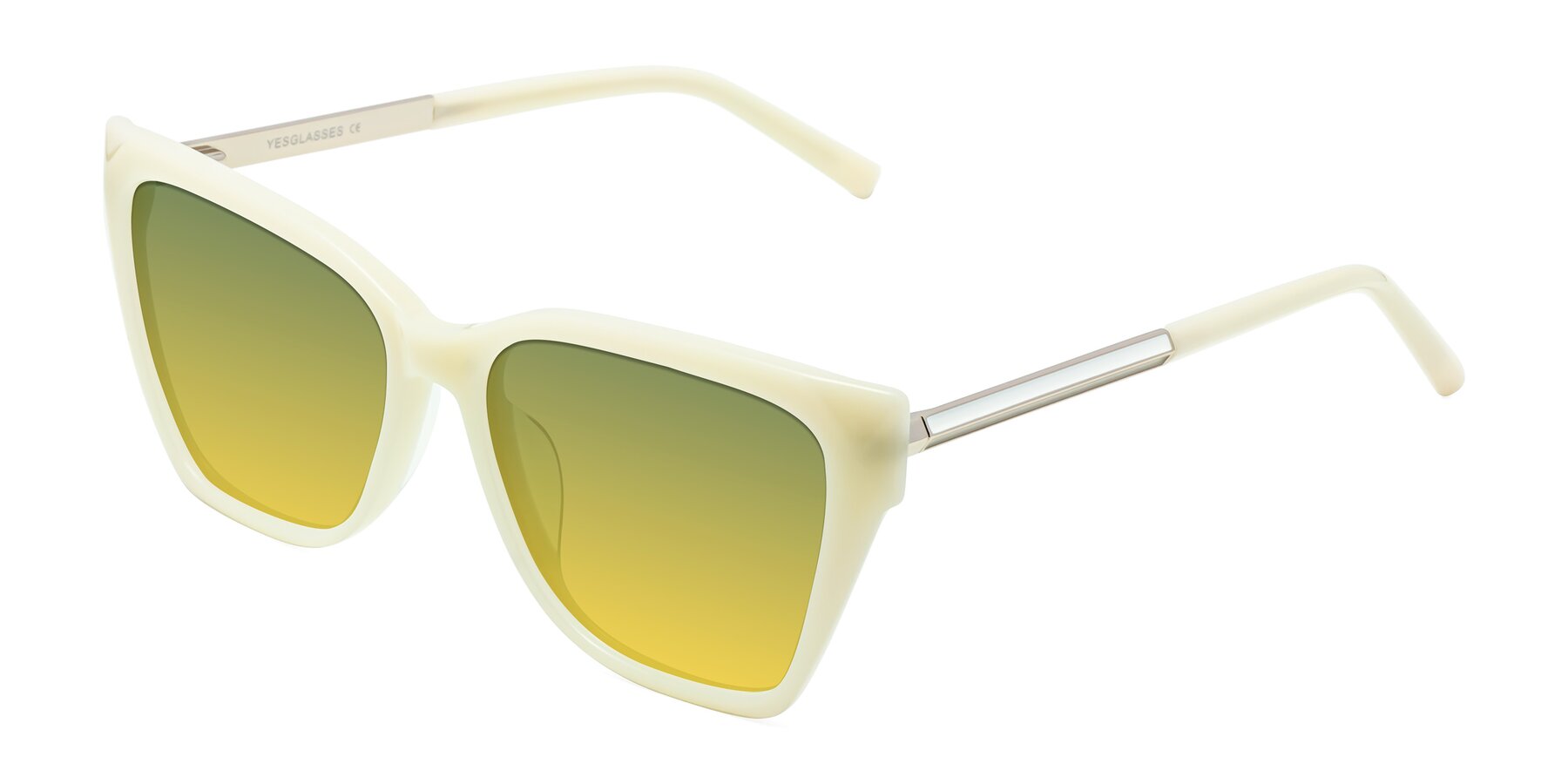 Angle of Swartz in Ivory with Green / Yellow Gradient Lenses