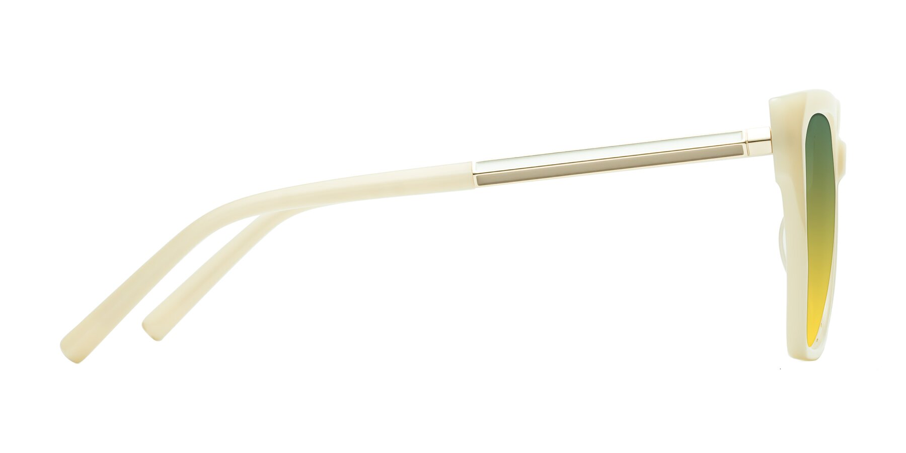 Side of Swartz in Ivory with Green / Yellow Gradient Lenses