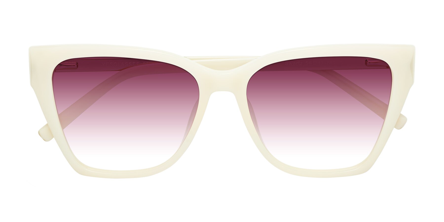 Folded Front of Swartz in Ivory with Wine Gradient Lenses