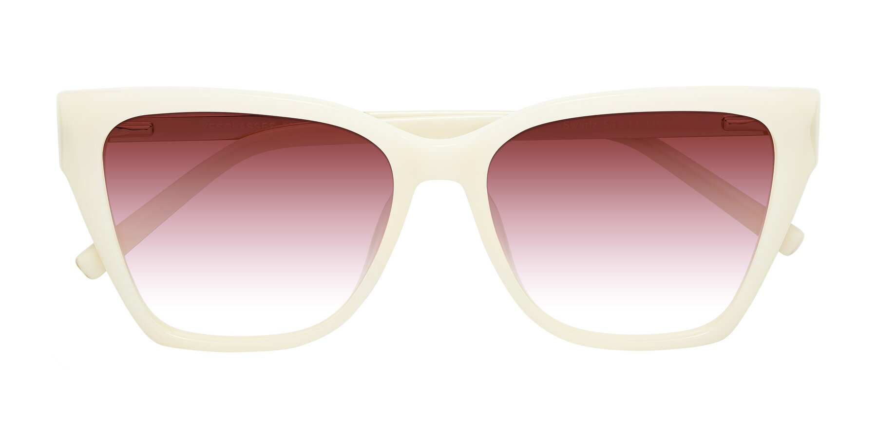 Folded Front of Swartz in Ivory with Garnet Gradient Lenses