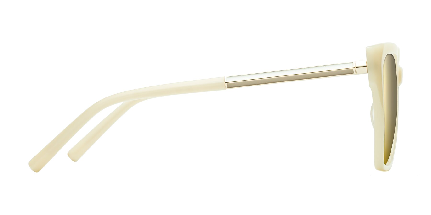 Side of Swartz in Ivory with Gold Mirrored Lenses