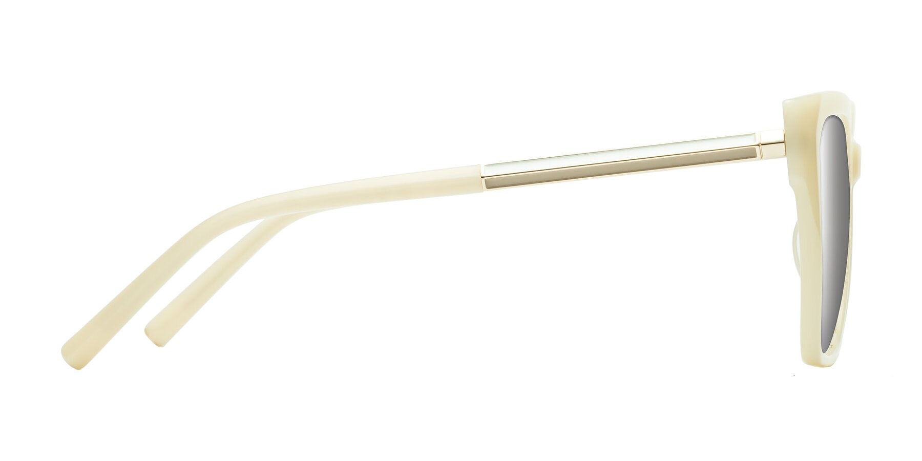 Side of Swartz in Ivory with Silver Mirrored Lenses