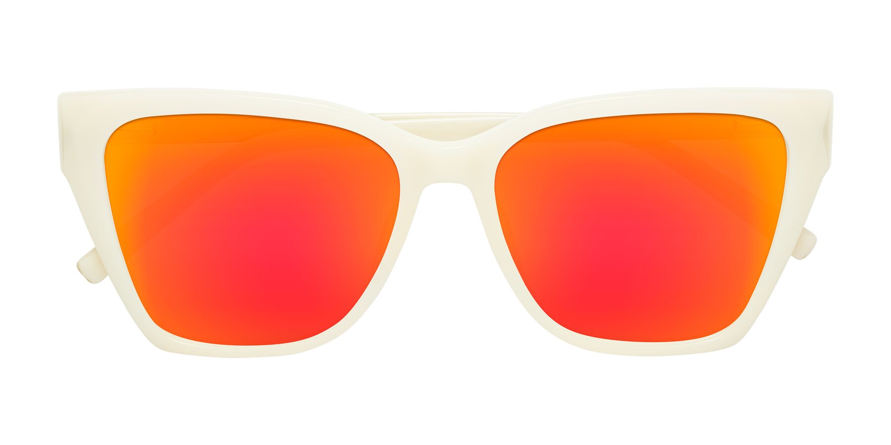 Folded Front of Swartz in Ivory with Red Gold Mirrored Lenses