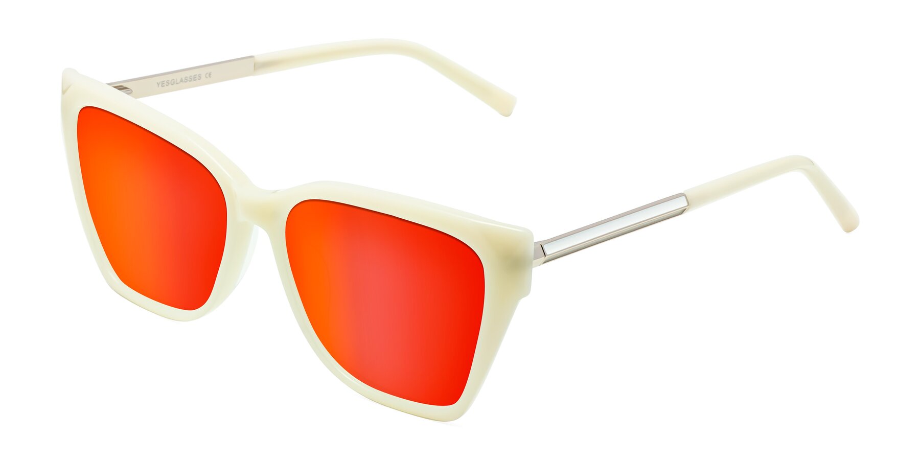 Angle of Swartz in Ivory with Red Gold Mirrored Lenses