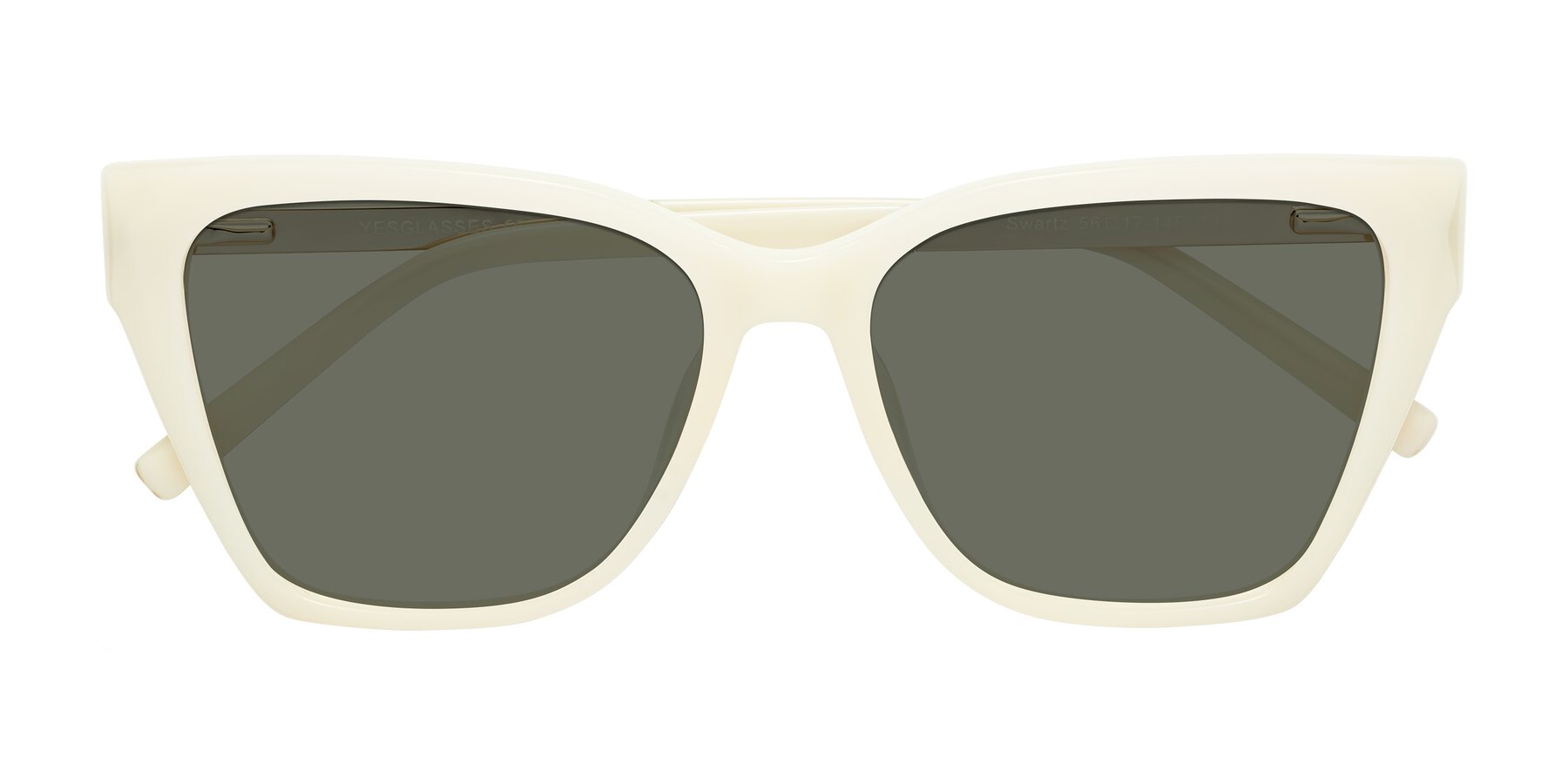 Folded Front of Swartz in Ivory with Gray Polarized Lenses