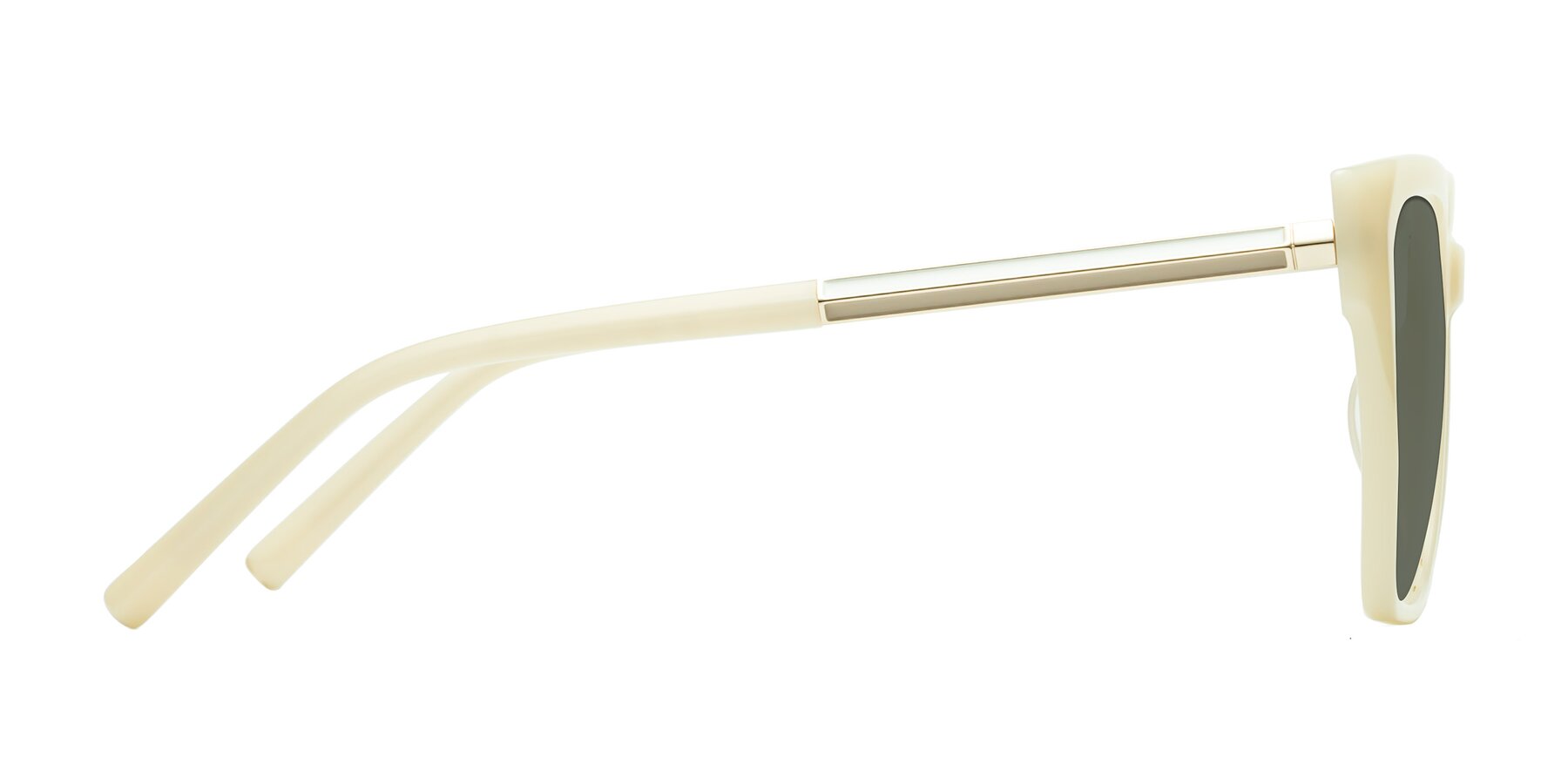 Side of Swartz in Ivory with Gray Polarized Lenses