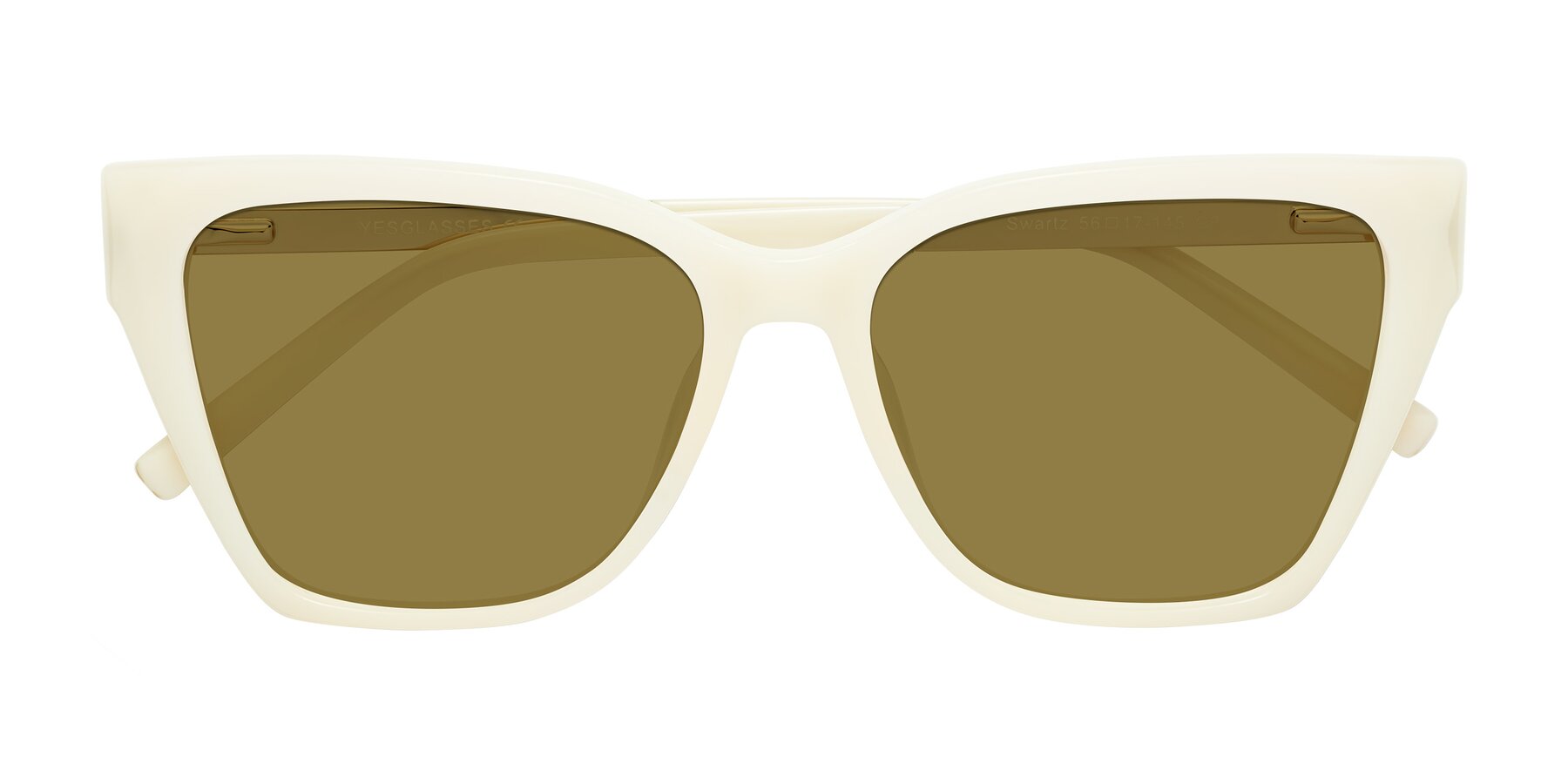 Folded Front of Swartz in Ivory with Brown Polarized Lenses