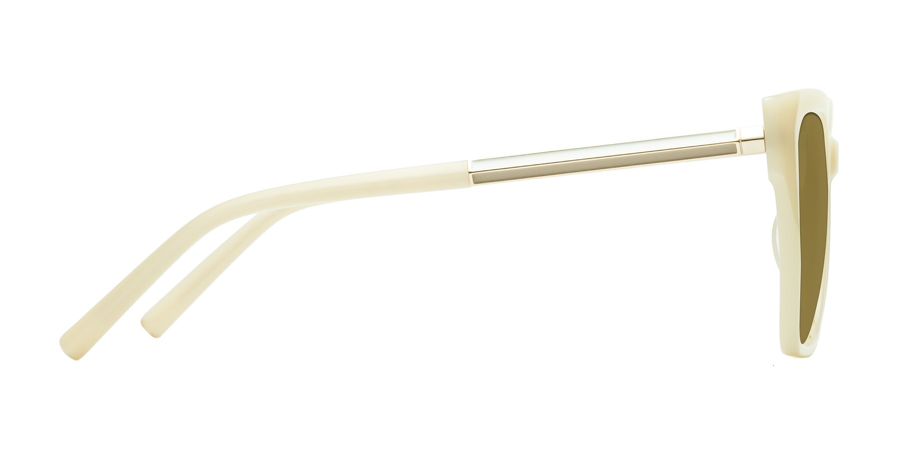 Side of Swartz in Ivory with Brown Polarized Lenses