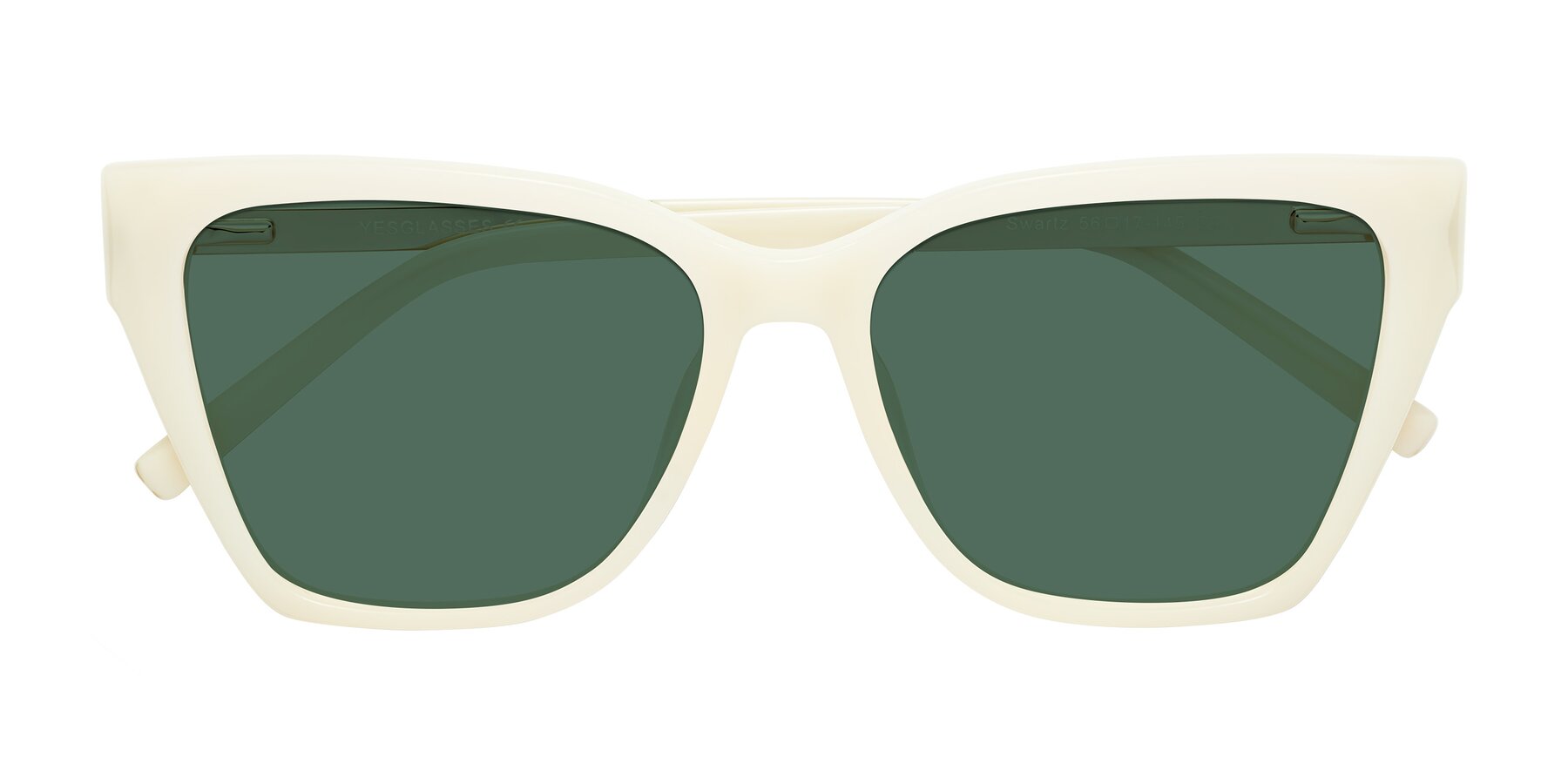 Folded Front of Swartz in Ivory with Green Polarized Lenses