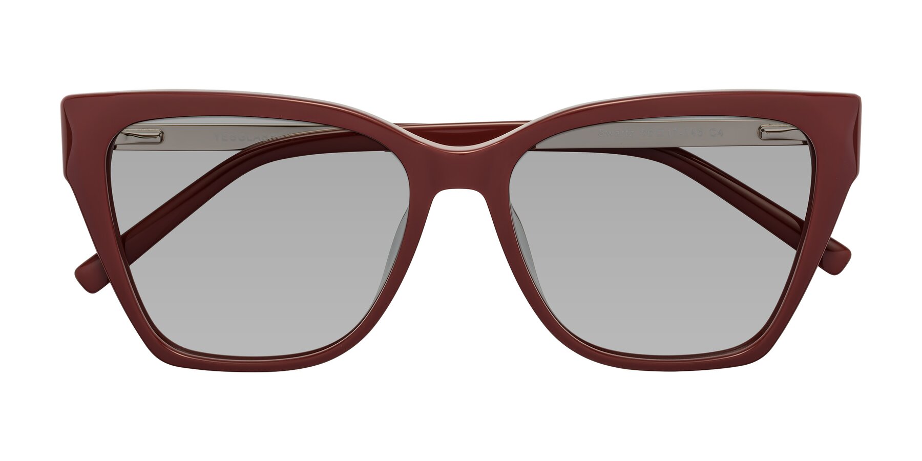 Folded Front of Swartz in Wine with Light Gray Tinted Lenses