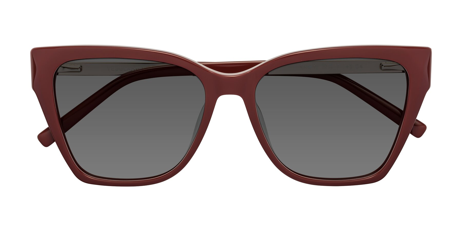 Folded Front of Swartz in Wine with Medium Gray Tinted Lenses