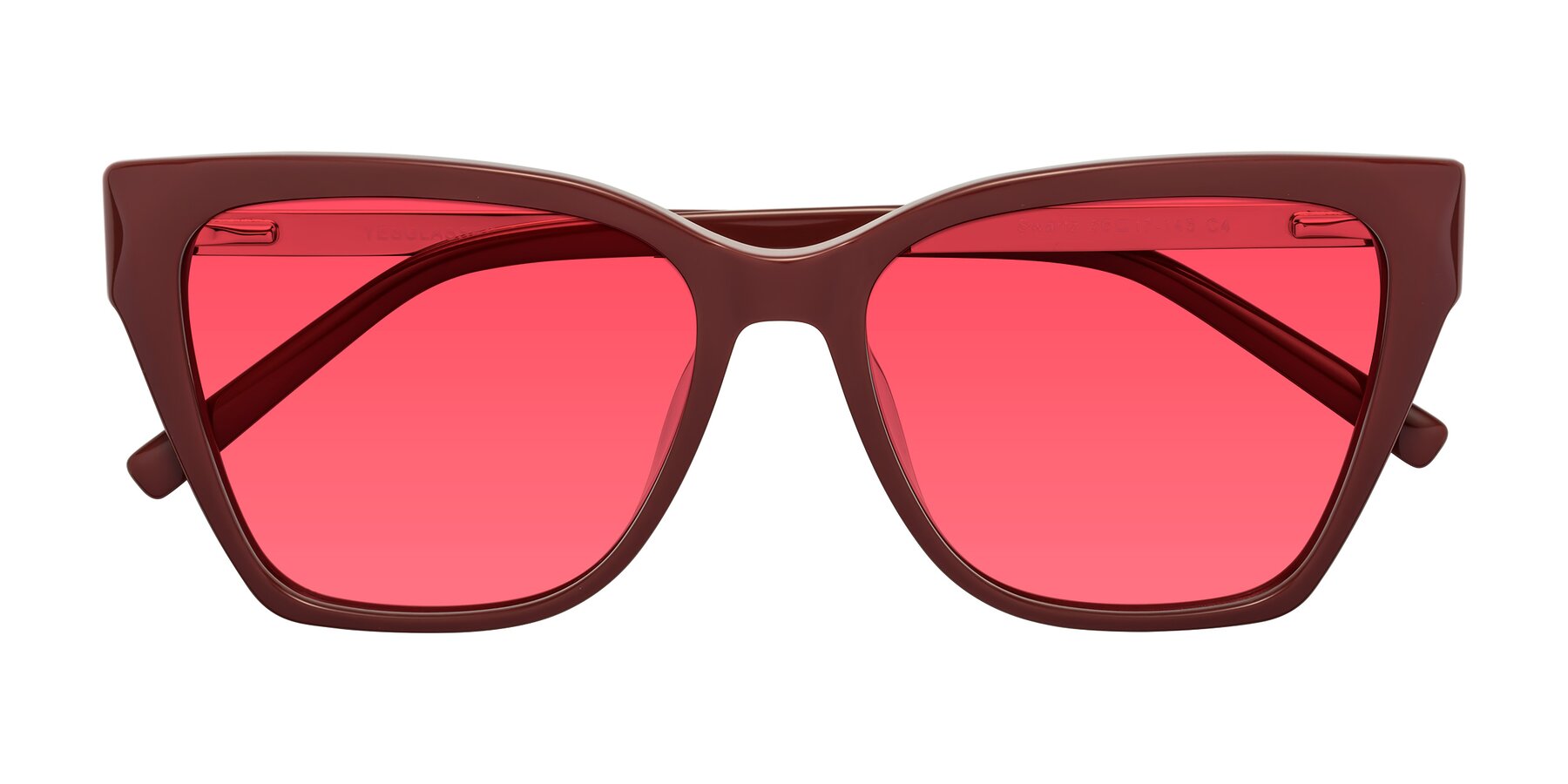 Folded Front of Swartz in Wine with Red Tinted Lenses