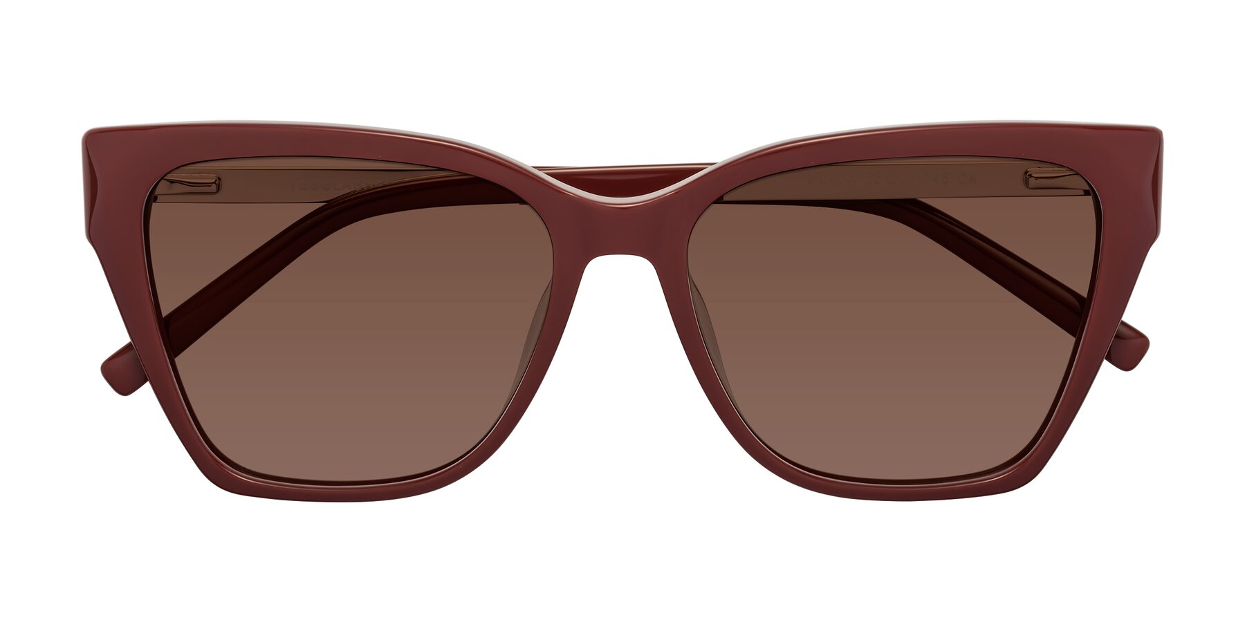 Folded Front of Swartz in Wine with Brown Tinted Lenses