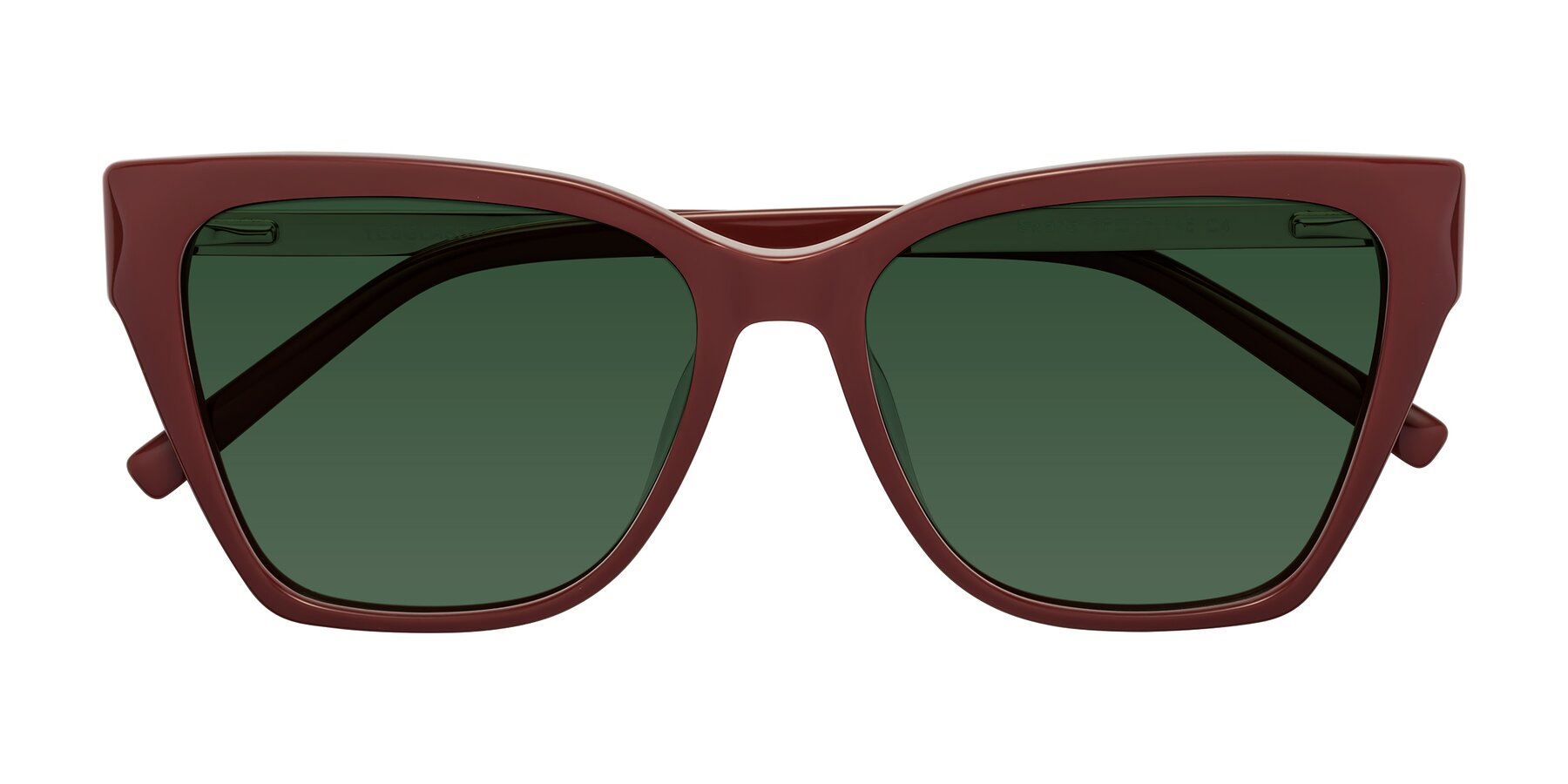 Folded Front of Swartz in Wine with Green Tinted Lenses