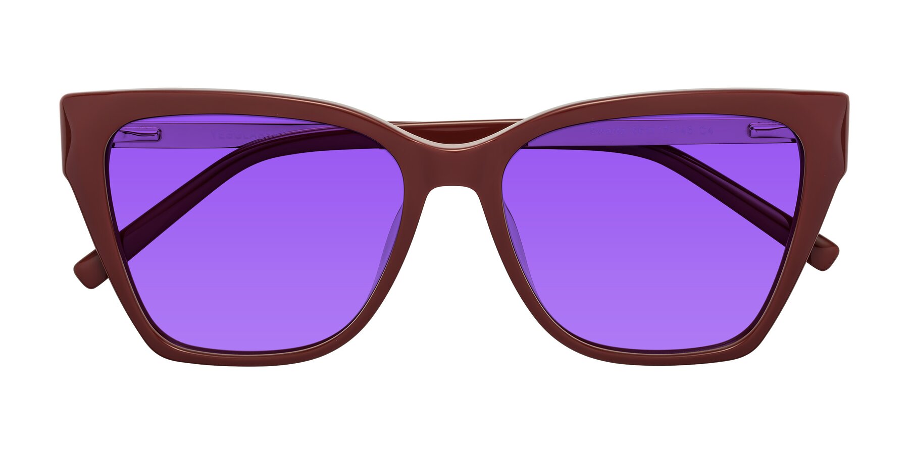 Folded Front of Swartz in Wine with Purple Tinted Lenses