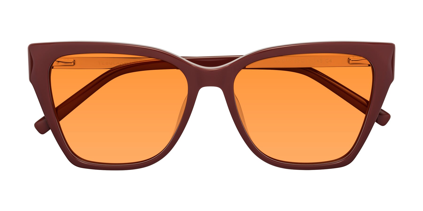 Folded Front of Swartz in Wine with Orange Tinted Lenses