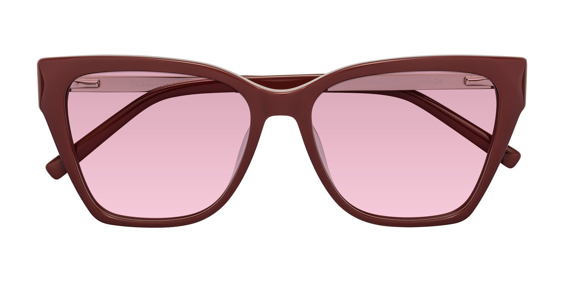 Folded Front of Swartz in Wine with Light Wine Tinted Lenses