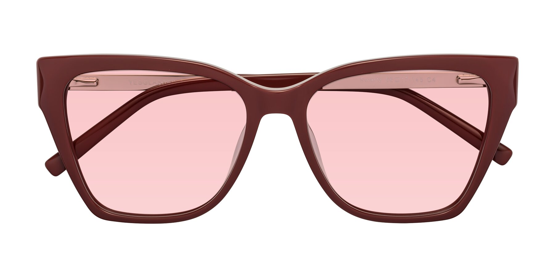 Folded Front of Swartz in Wine with Light Garnet Tinted Lenses