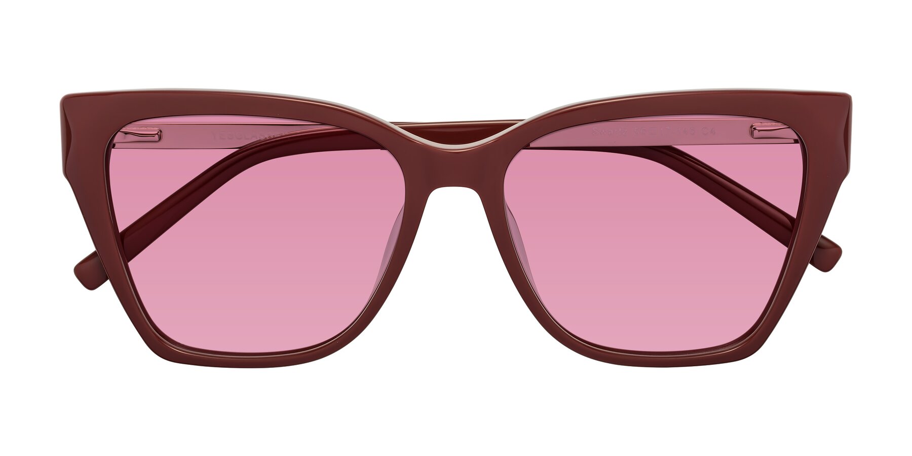 Folded Front of Swartz in Wine with Medium Wine Tinted Lenses