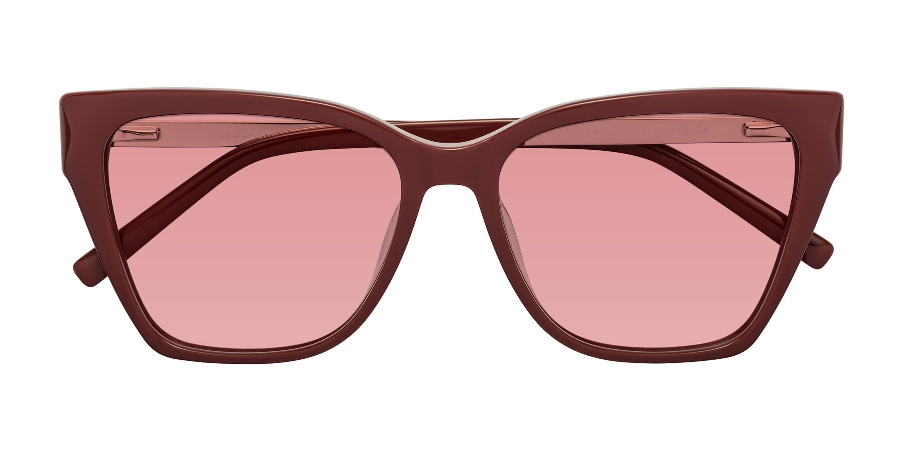 Folded Front of Swartz in Wine with Medium Garnet Tinted Lenses