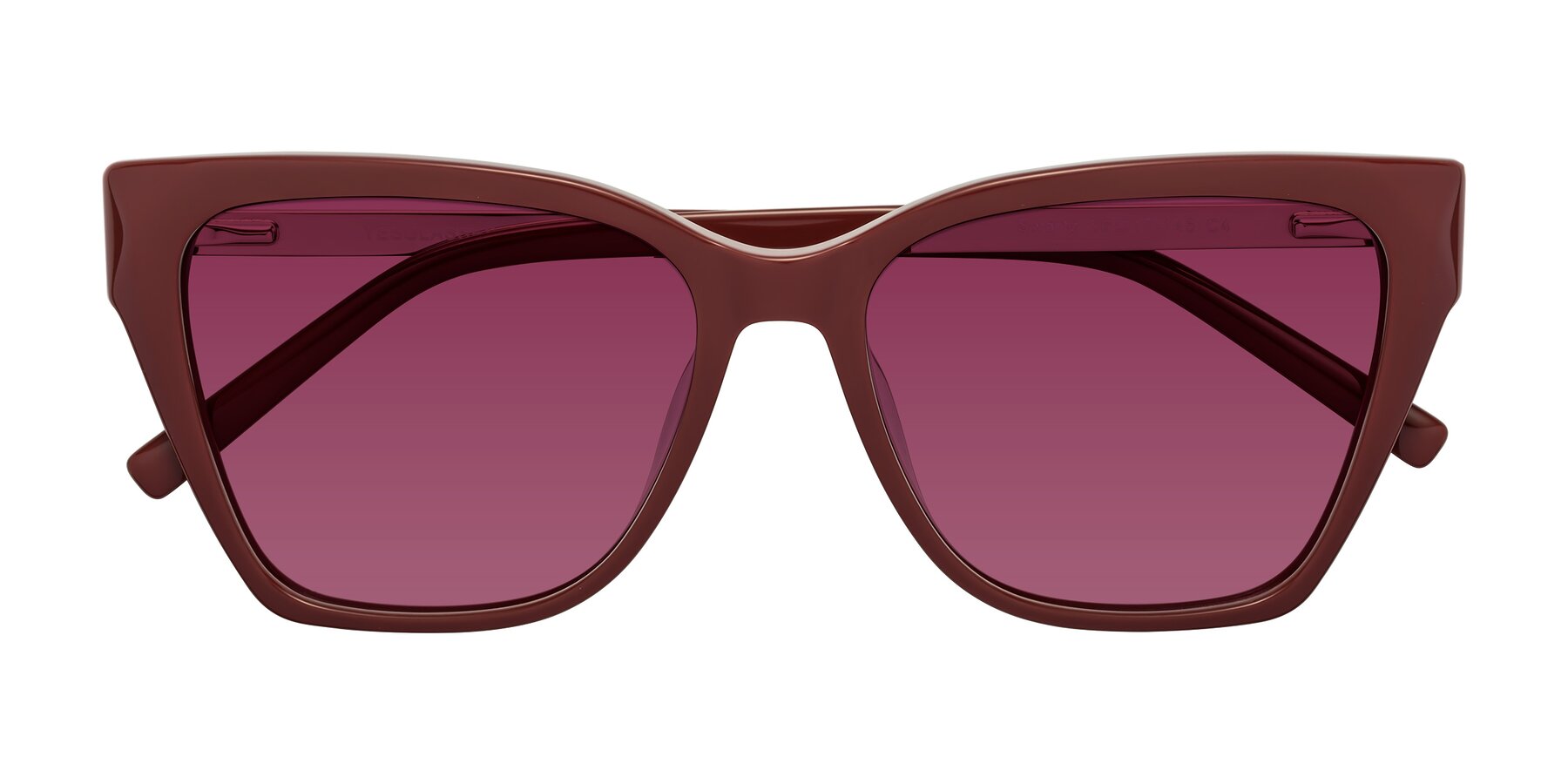 Folded Front of Swartz in Wine with Wine Tinted Lenses