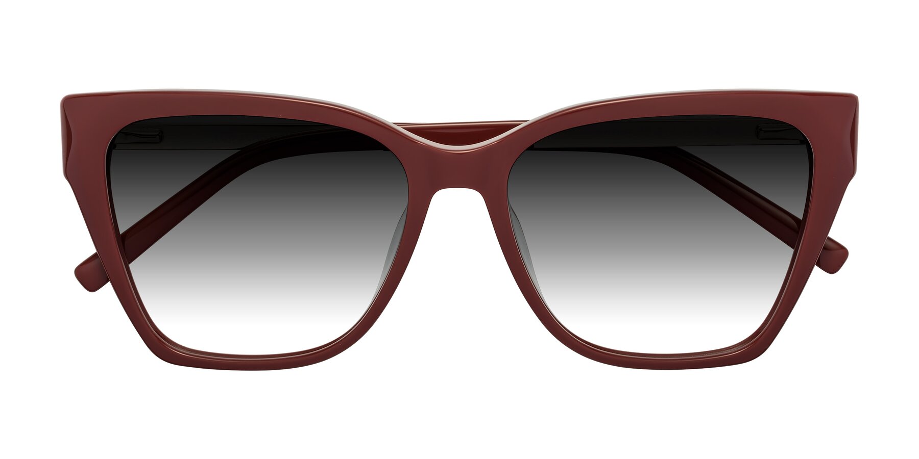Folded Front of Swartz in Wine with Gray Gradient Lenses
