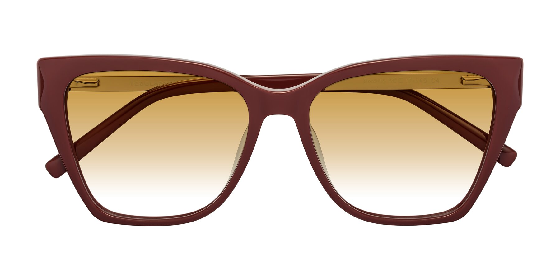 Folded Front of Swartz in Wine with Champagne Gradient Lenses