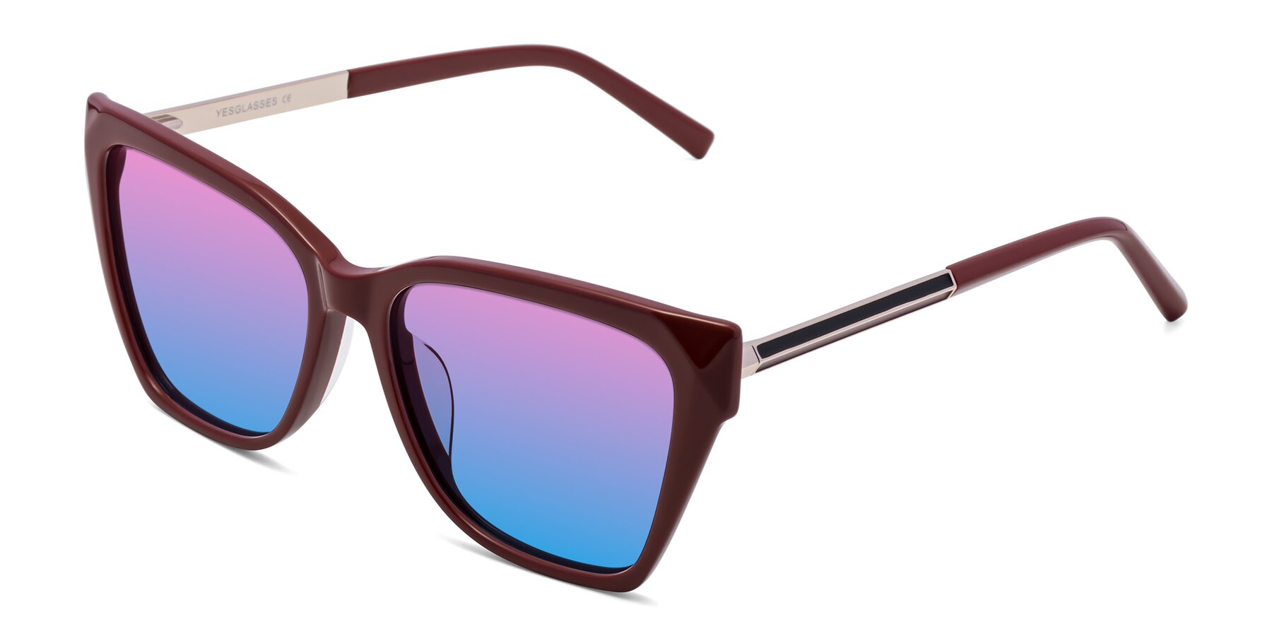 Angle of Swartz in Wine with Pink / Blue Gradient Lenses