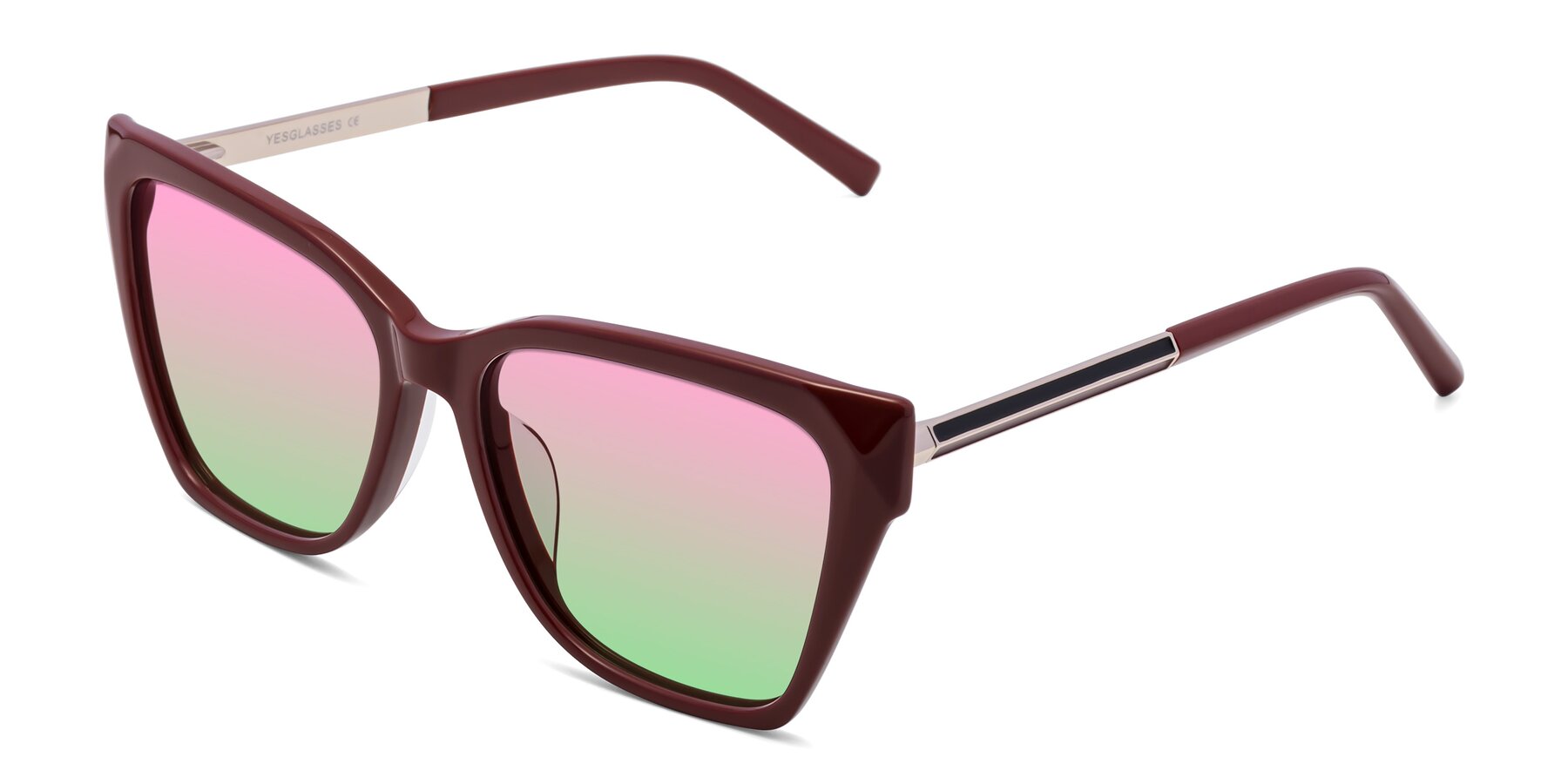 Angle of Swartz in Wine with Pink / Green Gradient Lenses