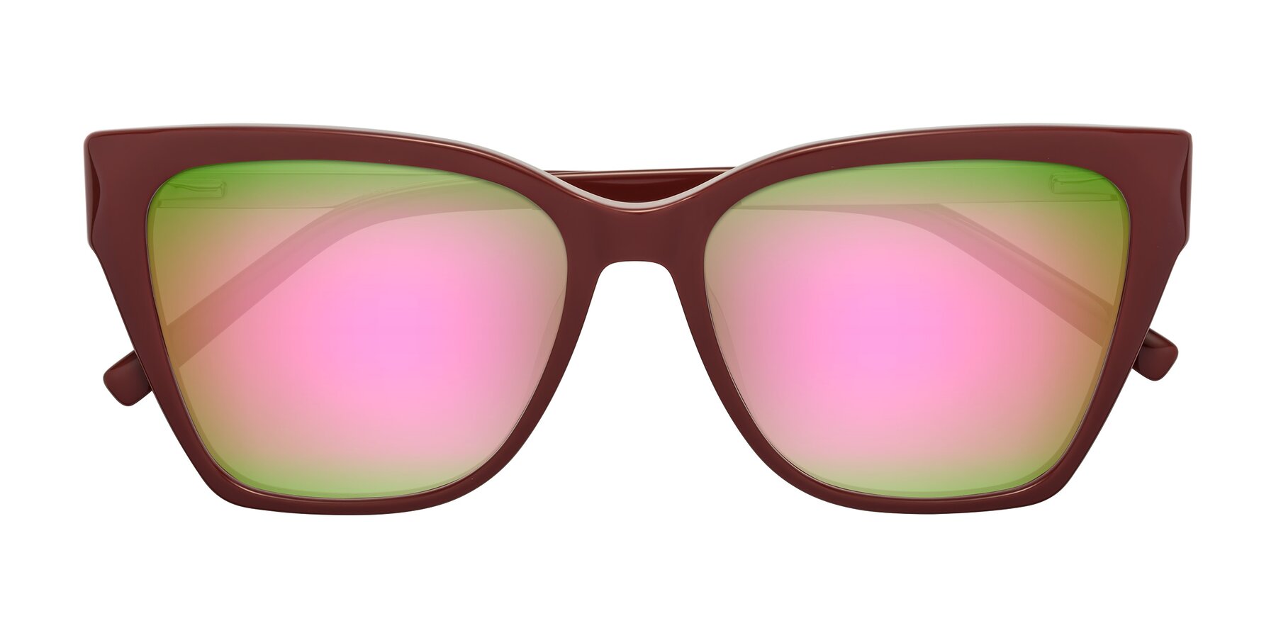 Folded Front of Swartz in Wine with Pink Mirrored Lenses
