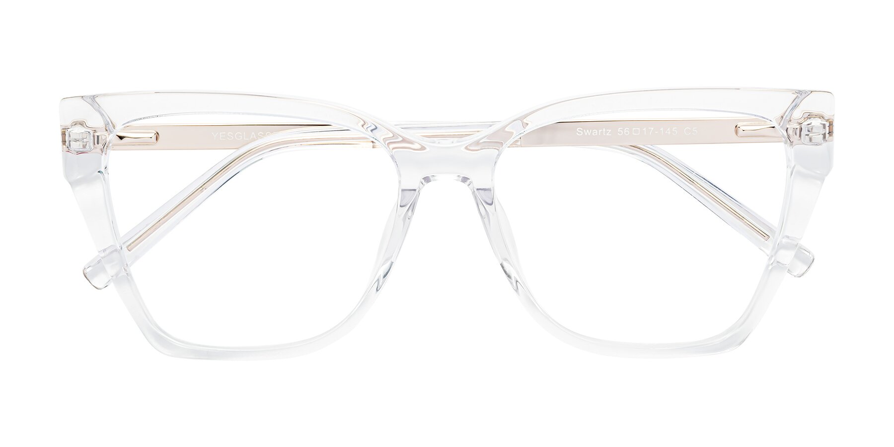 Folded Front of Swartz in Clear with Clear Eyeglass Lenses