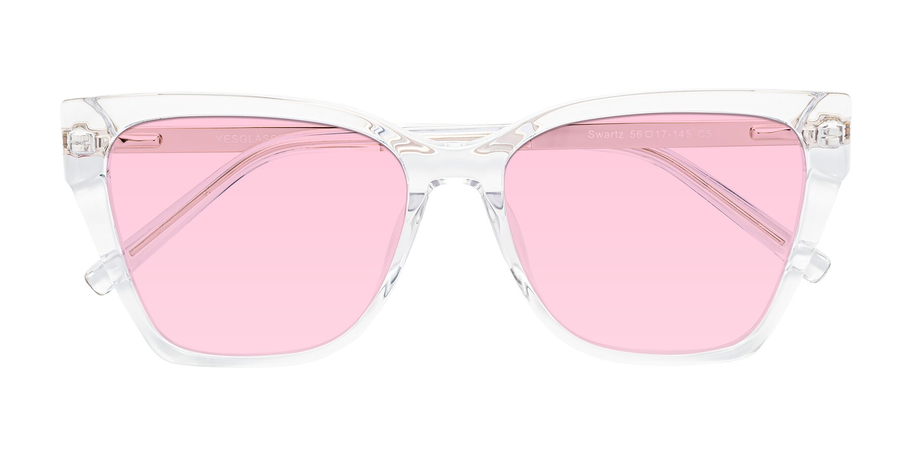 Folded Front of Swartz in Clear with Light Pink Tinted Lenses