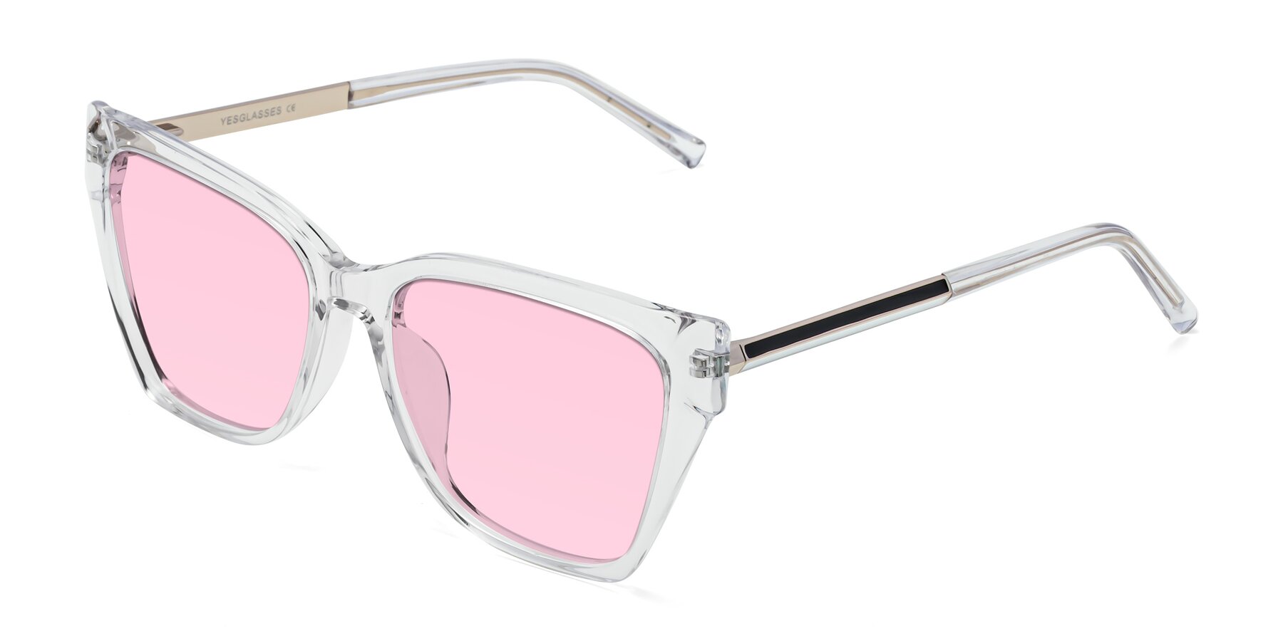 Angle of Swartz in Clear with Light Pink Tinted Lenses