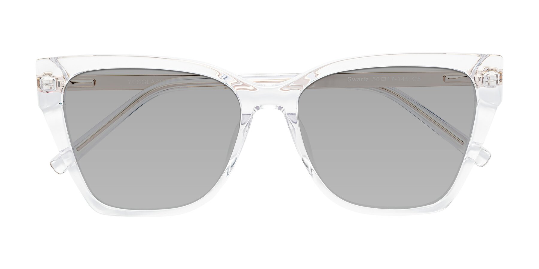 Folded Front of Swartz in Clear with Light Gray Tinted Lenses