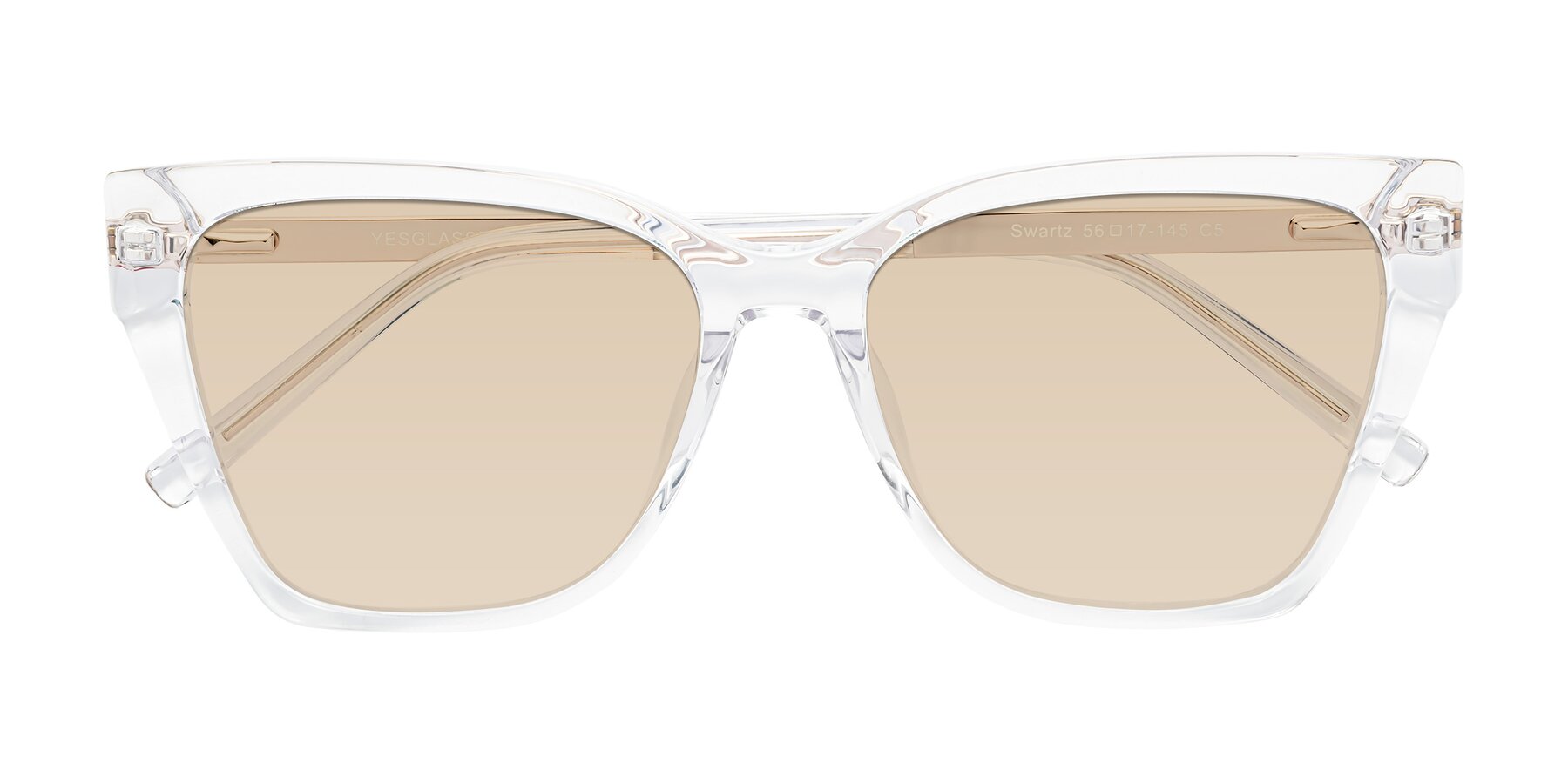 Folded Front of Swartz in Clear with Light Brown Tinted Lenses
