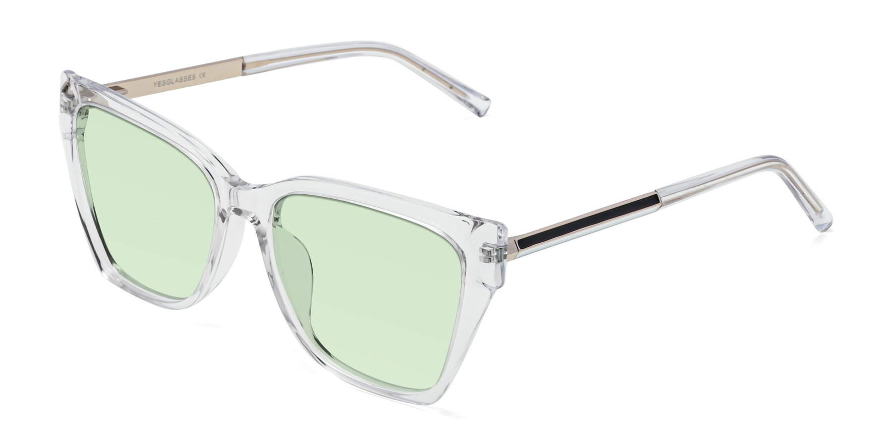 Angle of Swartz in Clear with Light Green Tinted Lenses