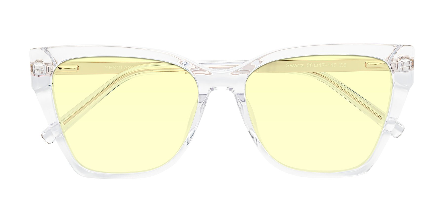 Folded Front of Swartz in Clear with Light Yellow Tinted Lenses