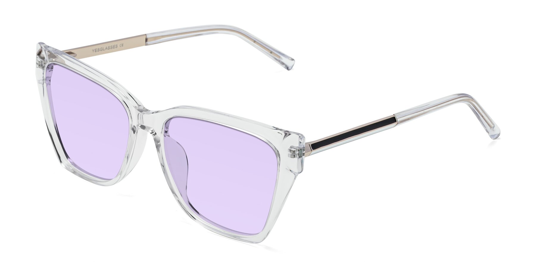 Angle of Swartz in Clear with Light Purple Tinted Lenses