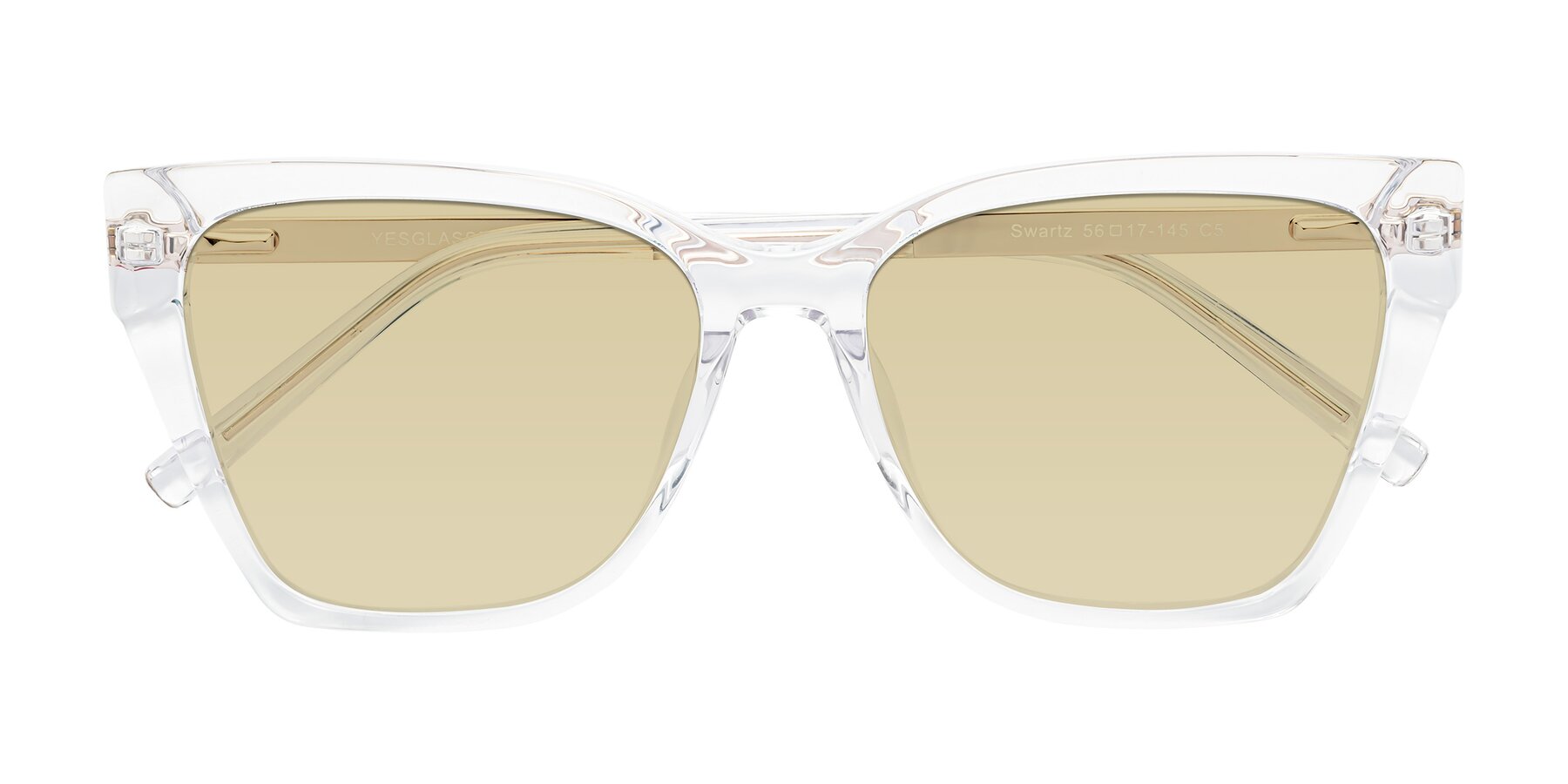 Folded Front of Swartz in Clear with Light Champagne Tinted Lenses