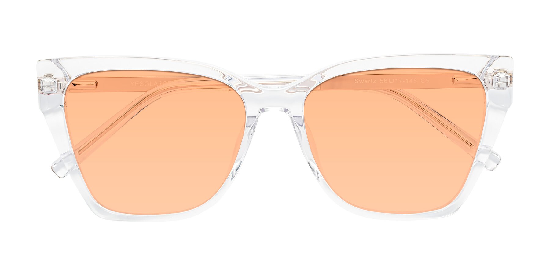 Folded Front of Swartz in Clear with Light Orange Tinted Lenses