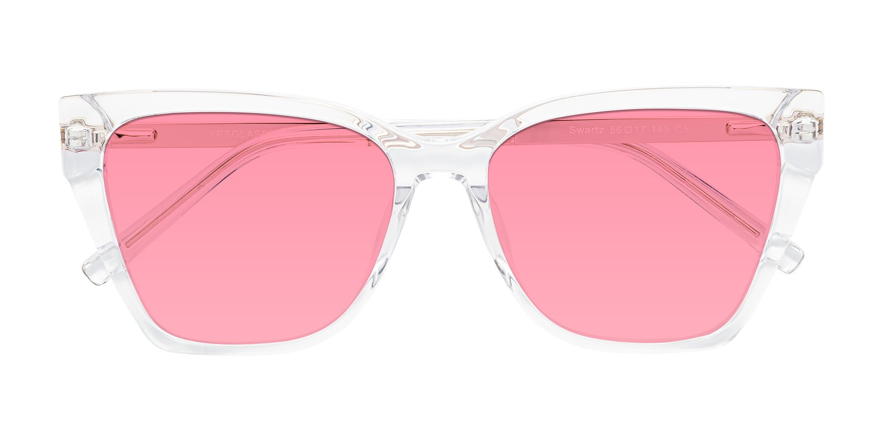 Folded Front of Swartz in Clear with Pink Tinted Lenses