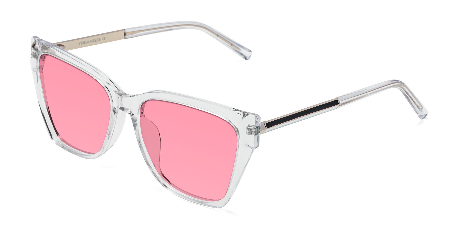 Angle of Swartz in Clear with Pink Tinted Lenses