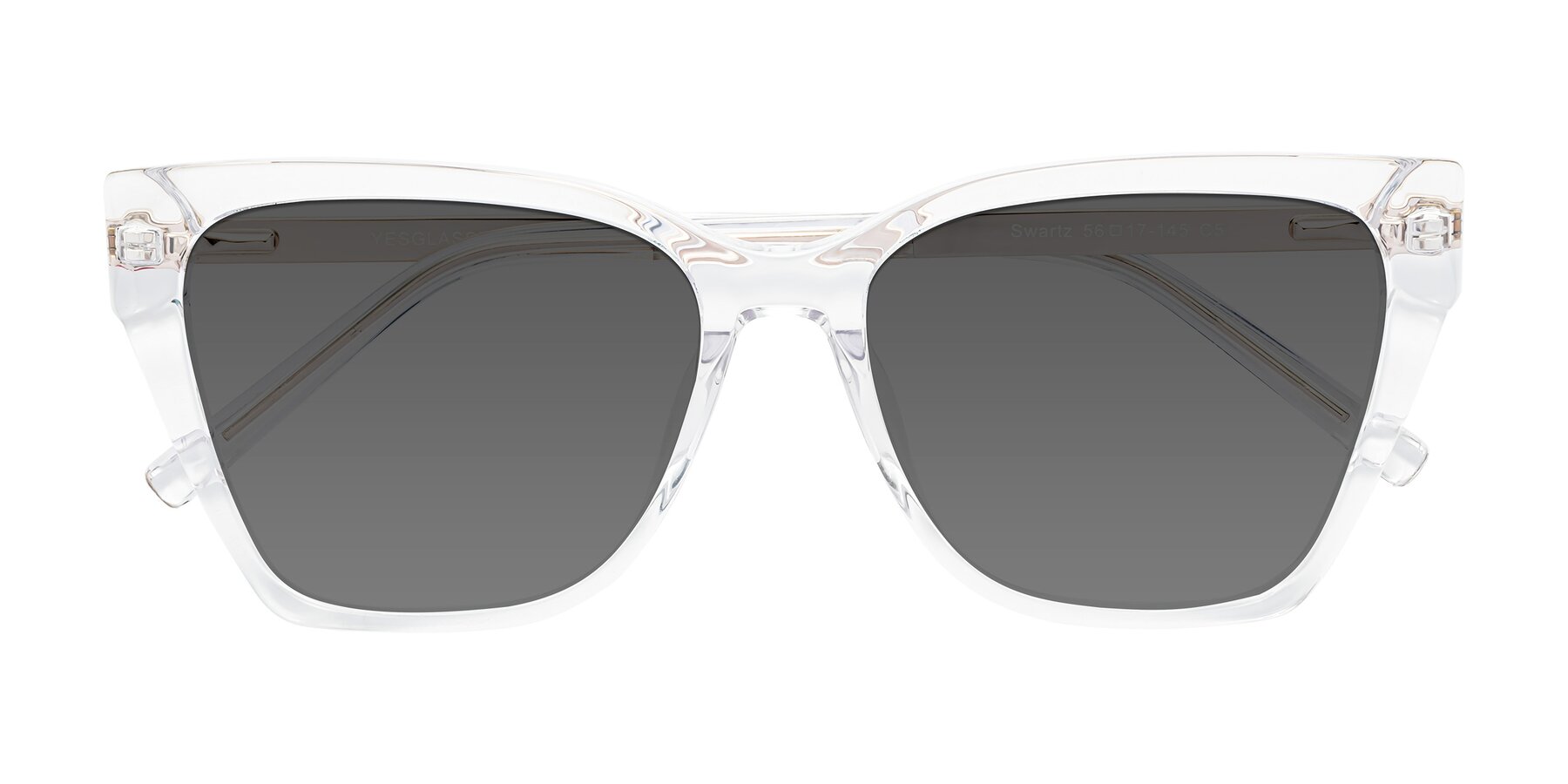 Folded Front of Swartz in Clear with Medium Gray Tinted Lenses