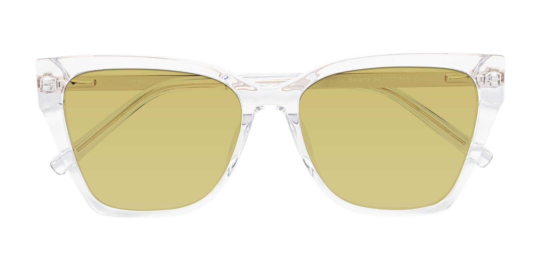 Folded Front of Swartz in Clear with Medium Champagne Tinted Lenses