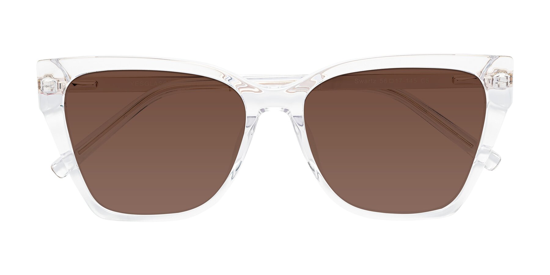 Folded Front of Swartz in Clear with Brown Tinted Lenses
