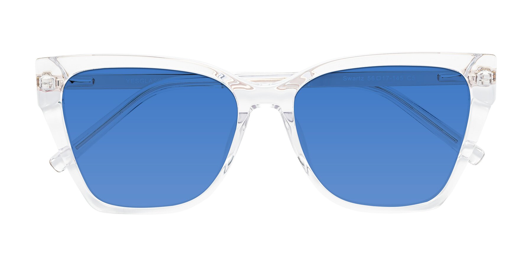 Folded Front of Swartz in Clear with Blue Tinted Lenses