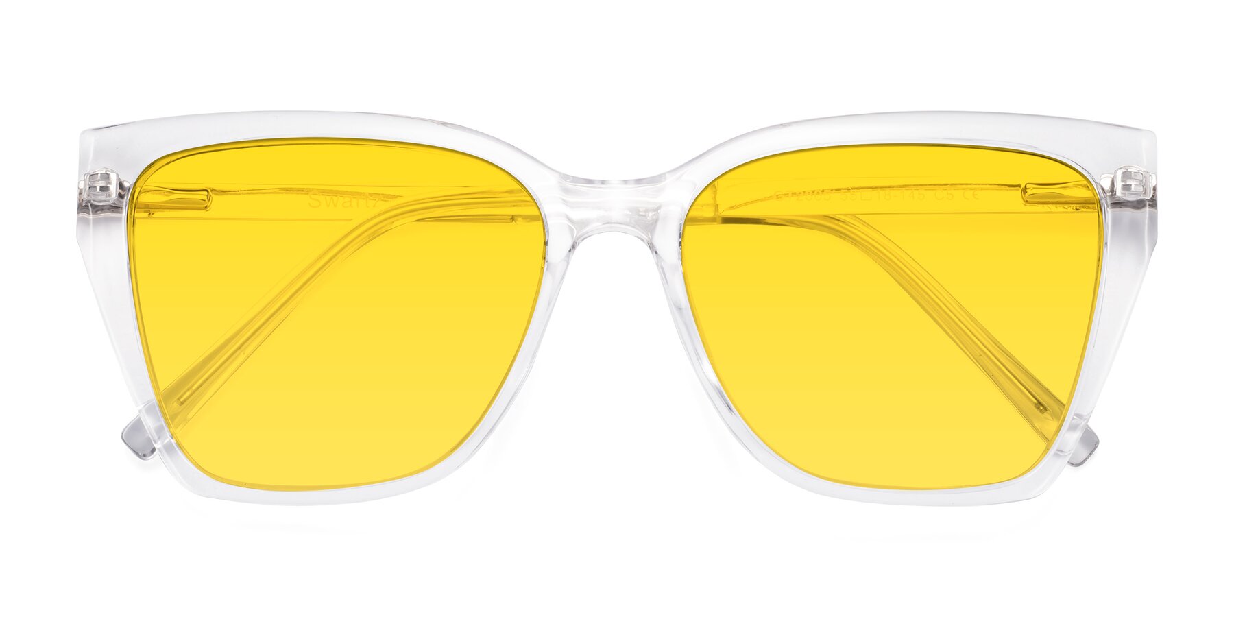Folded Front of Swartz in Clear with Yellow Tinted Lenses