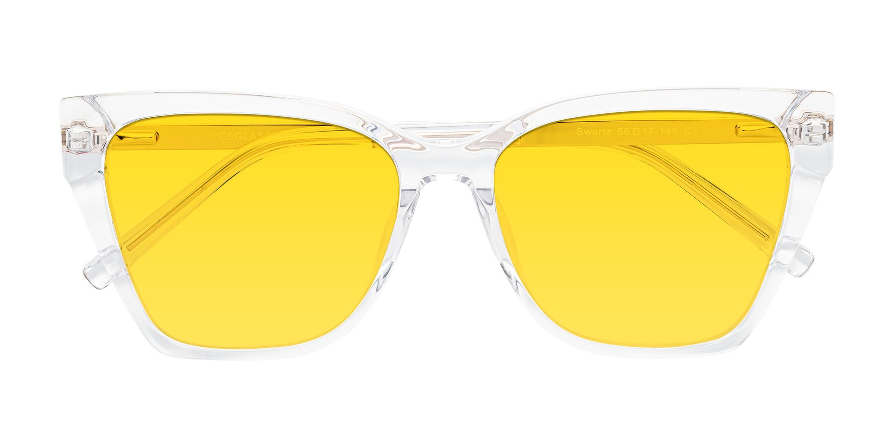 Folded Front of Swartz in Clear with Yellow Tinted Lenses